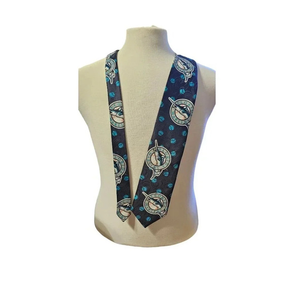 Vintage 1994 Ralph Marlin MLB Florida Marlins Men's Neck Tie Made in USA - Picture 2 of 7